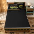 thumbnail image 4 of Erosebridal Cartoon Camping Zipper Twin Comforter Sets with Fitted Sheet and 2 Pillowcases for Boys Girls, With A Grill Print Zipper Bedding Set, Black Green, Black Reversible, 4-Piece, 4 of 7