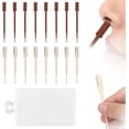 thumbnail image 1 of 16 Pcs 2 In 1 Nose Hair Trimmer, Manual Nasal Hair Cutter Removal Tool, Nostril Razor Clipper with Cleaning Brush, Double Sided & Single Sided Nose Cleaner Remover Knife for Women Men(White, Brown), 1 of 7