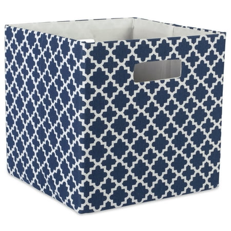 UPC: 0738215378934 | Design Imports DII Polyester Decorative Storage Cube Nautical Blue Lattice Small (11x11x11 )