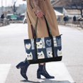 thumbnail image 4 of FORMRS Canvas Laptop Tote Bag for Women with 15.6" Computer Compartments Shoulder Handbag, Blue Cats and Hearts, 4 of 7