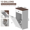 thumbnail image 3 of HARIPUL 13 Gallon Tilt Out Trash Cabinet, Freestanding Kitchen Trash Cabinet,White, 3 of 8