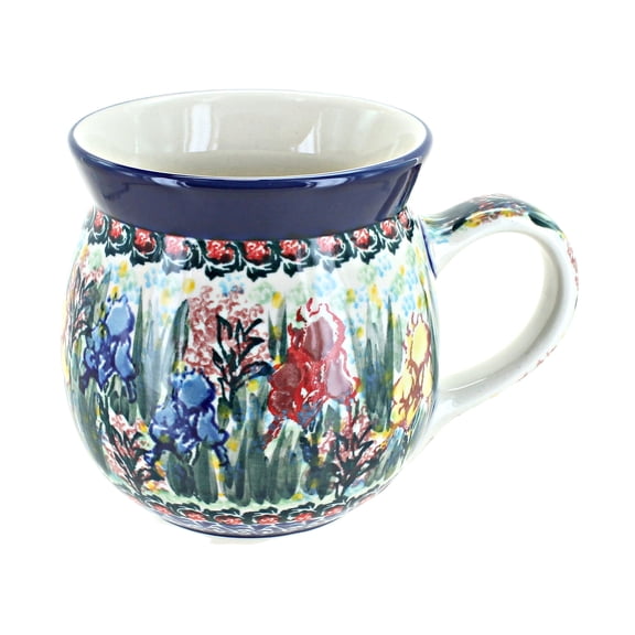 Blue Rose Polish Pottery Gladiolus Bubble Mug