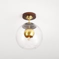 thumbnail image 5 of SAFAVIEH Clyenne 10 in. Modern Dark Walnut Iron Mount Light with Clear Shade, 5 of 6