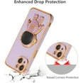 thumbnail image 5 of for iPhone 13 Case Cute 6D Astronaut Case with Stand Function Luxury Plating Case Cover Slim Fit Soft TPU Shockproof Bumper Protective Electroplated Case for Girls Boys,6.1 inch,Purple, 5 of 12