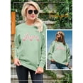 thumbnail image 5 of QAFOPEH Women Love Peach Heart Printed Crew Neck Long Sleeve Sweatshirt, 5 of 7