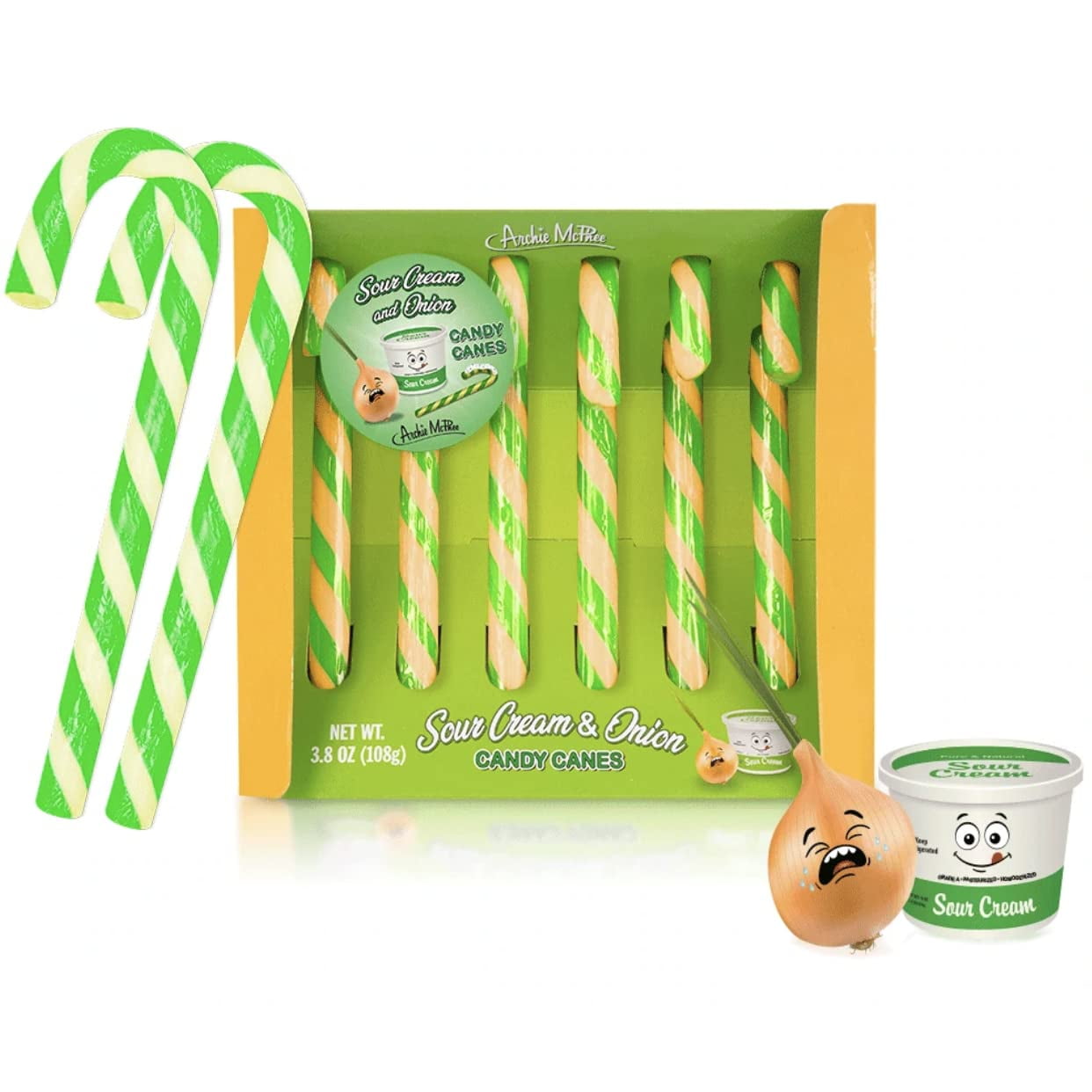 Archie McPhee Sour Cream & Onion Candy Canes