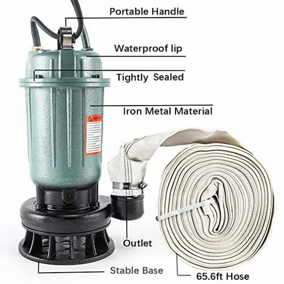 1HP Sump Pump,4000GPH Submersible Dirty Clean Water Pump with Float Switch,Submersible Sewage Pump for Pools, Garden,Pond,Irrigation,flooded Areas (110V-120V)
