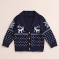 thumbnail image 2 of FYDUU Ddler Baby Boy Christmas Sweater Long Sleeve Button Knitted Cardigan Coat Cute Baby Girl Boy Christmas Cardigan Sweaters Vintage Tops 3-4 Years, 2 of 6