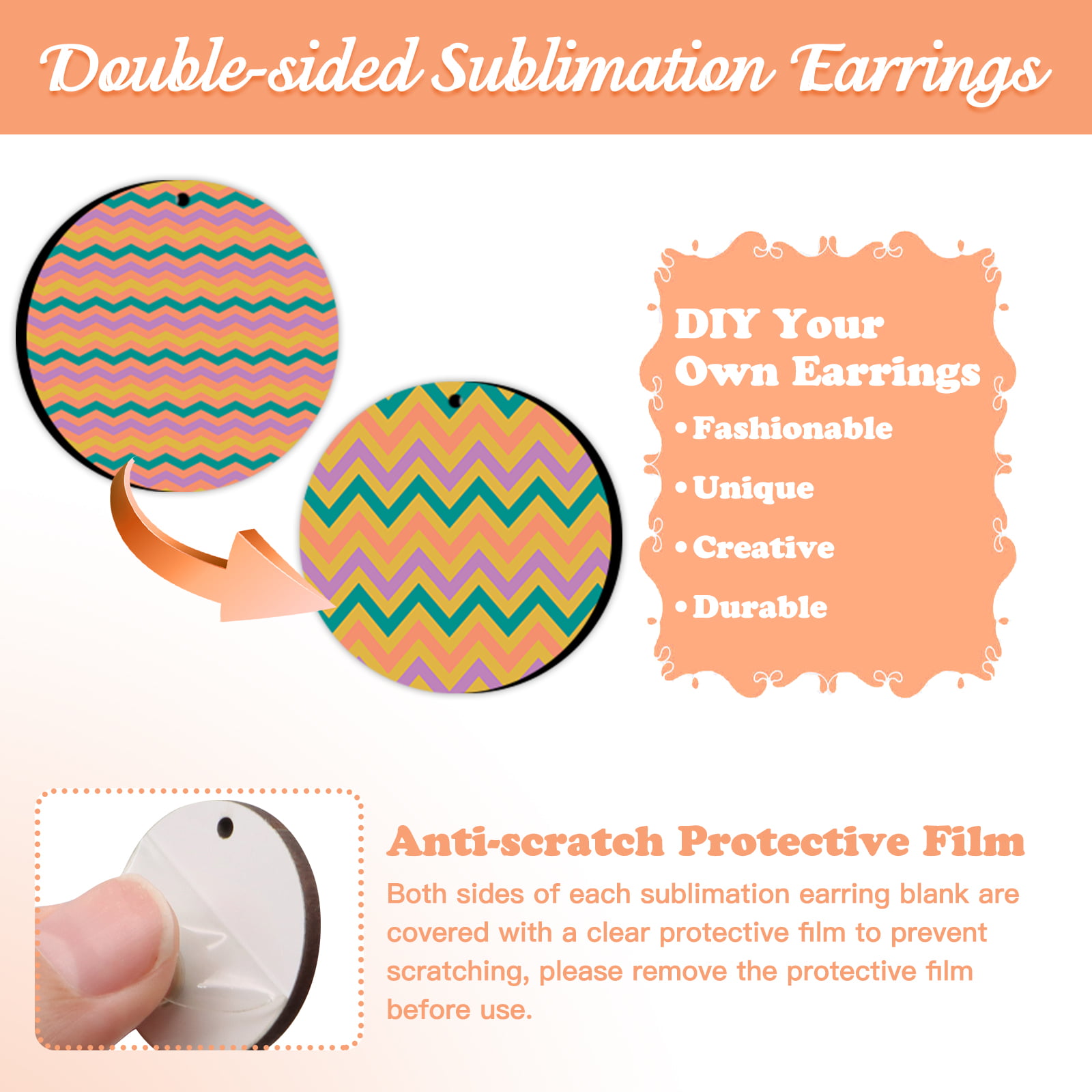  TEHAUX 60 Sets Sublimation Earrings Sublimation Blanks