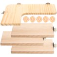 thumbnail image 1 of GOOHOCHY 1 juego de plataforma de madera para hámster, percha de madera, tablero de hábitat, jaula, estante de esquina, juguete para loros, 1 of 7