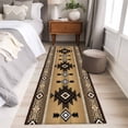 thumbnail image 5 of Brown Southwest Large Area Rugs for Bedroom Living Room, Soft Non Slip Carpet Bedside Rug, Boho Aztec Ethnic Abstract Geometric Rectangular Floor Cover Kitchen Accent Rug 2'x6' for Dining Room/Office, 5 of 9