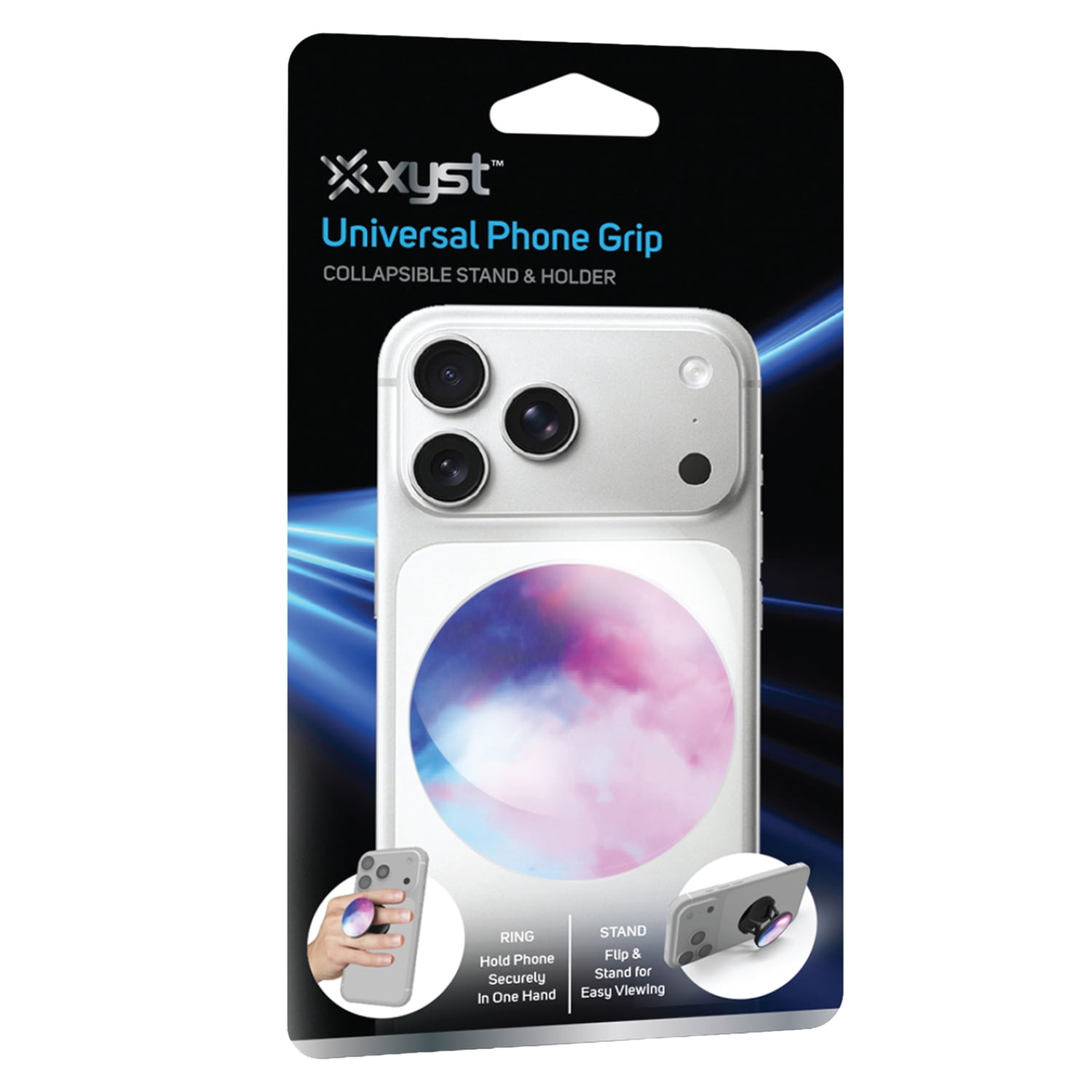 XYST Universal Phone Grip Collapsible Stand and Holder (Purple) XYS-PGR10