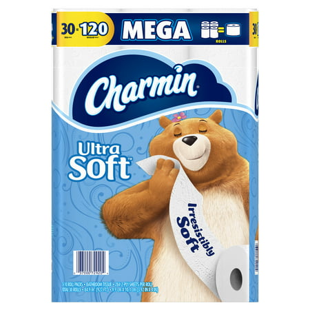 Charmin Ultra Soft Toilet Paper, 30 Mega Rolls (= 120 Regular