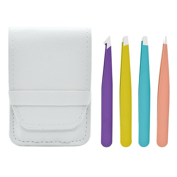 Tashi Tweezers Set,Tweezers For Women Facial Hair - Professional Stainless Steel Tweezers for Eyebrows - Great Precision for Facial Hair, Splinter and Ingrown Hair Removal (White)