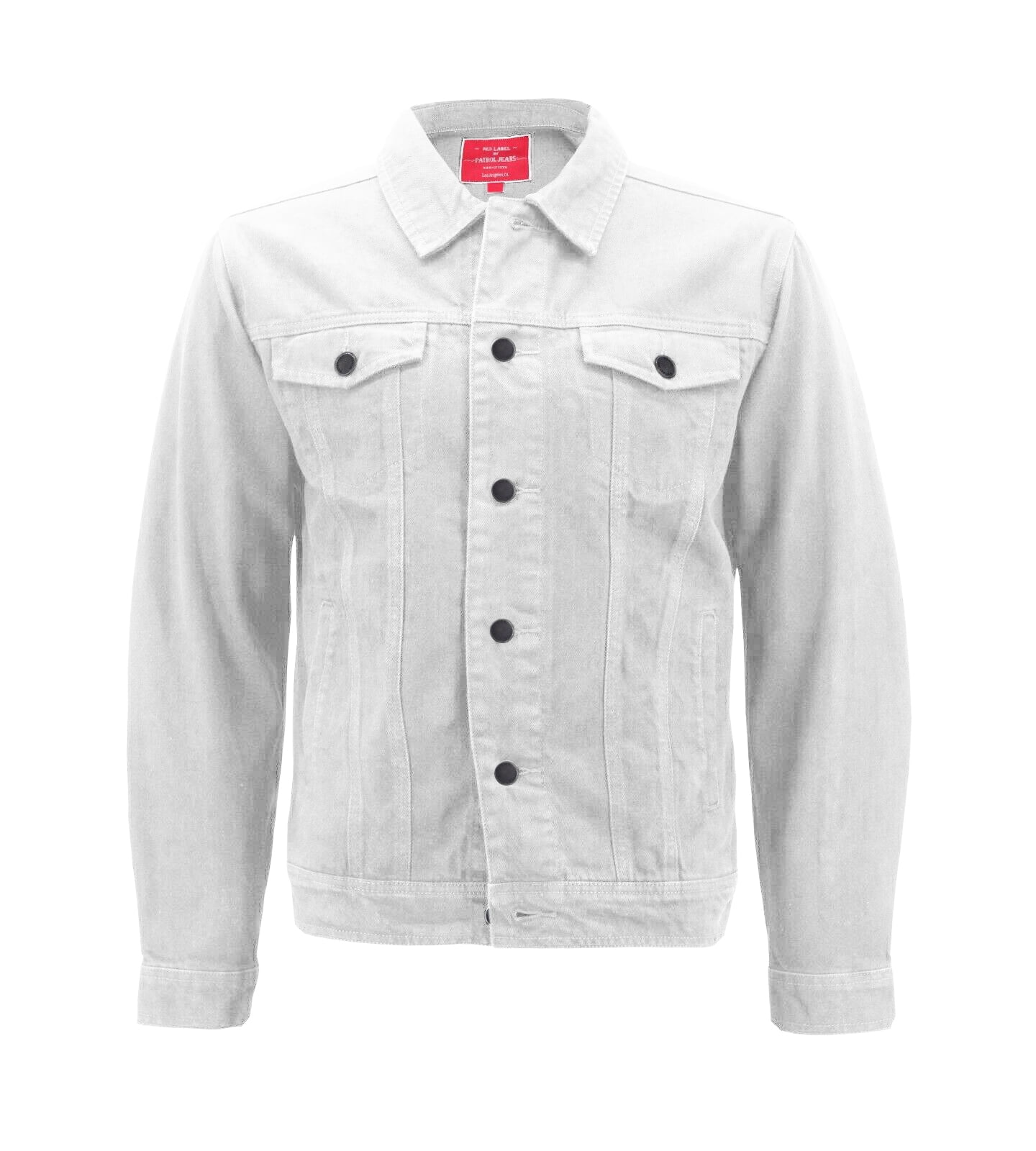 Red Label Men’s Premium Casual Faded Denim Jean Button Up Cotton Slim