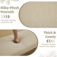thumbnail image 5 of 58.7" Linen End of Bed Bench Upholstered Modern Bedroom Bench for Living Room & Entryway,Footrest Ottoman Accent Window Bench with Solid Wood Frame & Curved Arm, Tan, 5 of 11