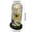 thumbnail image 3 of JWshufel LED Rose Night Light Preserved Flower Butterfly Ornament with Foil Accents and Decorative Base Romantic Table Lamp for Bedroom Desk Window Sill Valentine Gift Gold 8.7x4.3x3.5in, 3 of 6