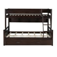 thumbnail image 5 of Euroco Wood Twin over Full Bunk Bed with Storage Cabinet for kids Room, Espresso, 5 of 6