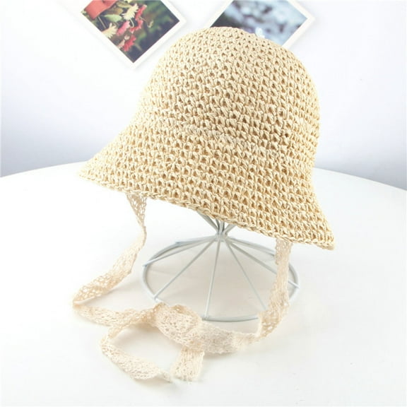 kttectoa Newborn Hats for Girls Toddler Baby Girls Ribbons Breathable Hat Kids Strawhat Bucket Hat Cap Baby Hats Straw Hat Beach Hat Bucket Hat Baby Sun Hat Baby Hat Cyber_Monday