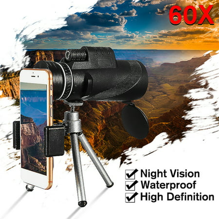 Low Light Night Vision Waterproof 40X60 High Phone Camera Lens Definition Monocular Telescope-BAK4