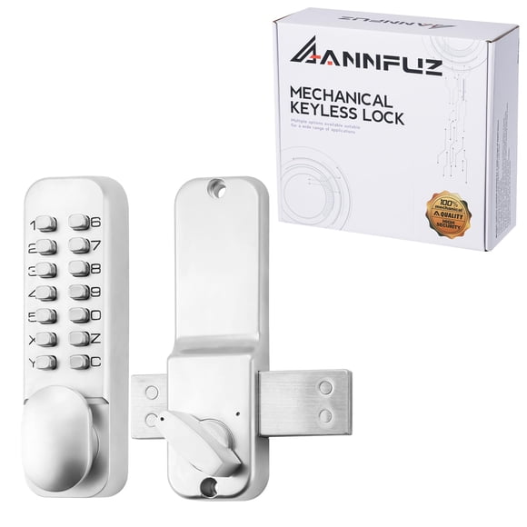 Cerradura de puerta sin llave ANNFUZ con teclado mecánico para puerta delantera