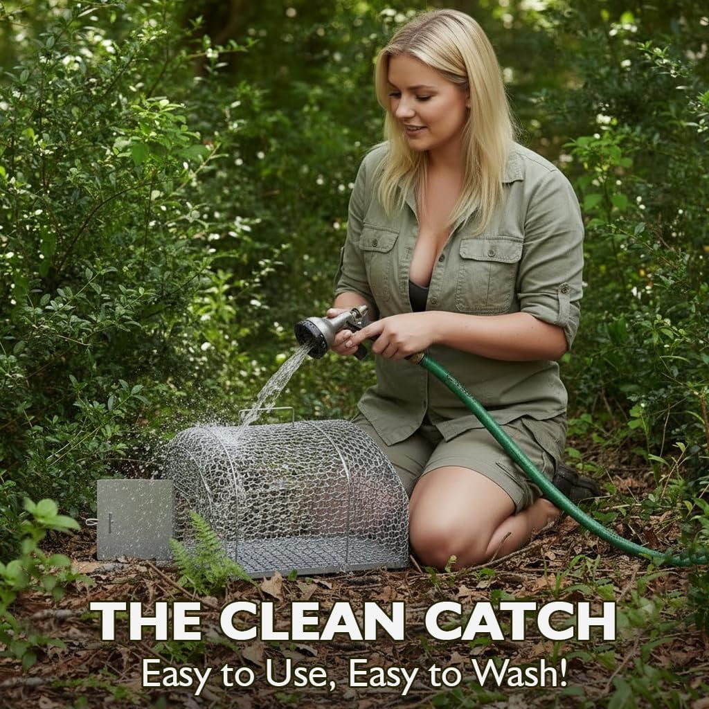 Rust-Resistant Wire Mesh Rodent Trap with Quick-Trigger Door Mechanism, Non-Kill Catch & Release Cage for Rats, Mice, Chipmunks and Other Small Animals, Durable, Lightweight for Indoor/Outdoor Use