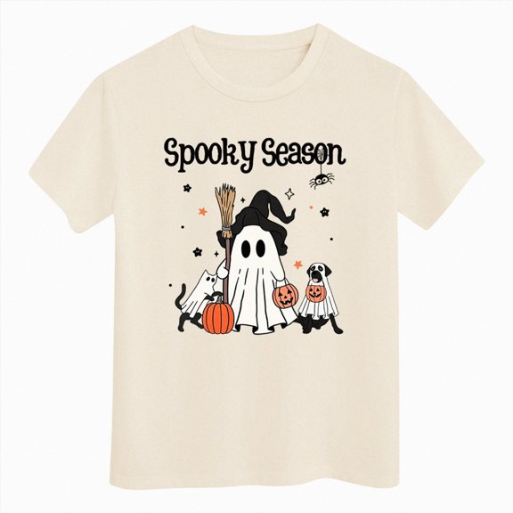 boobe Toddler Girls Halloween Shirt Funny Print Short Sleeve T-Shirt Casual Tee Tops