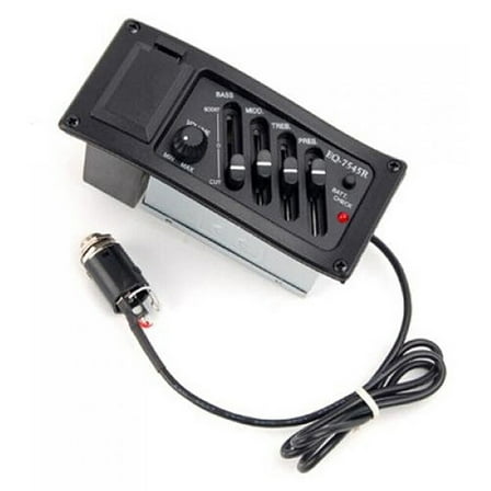 NICEXMAS Acoustic Guitar Pickup with 4 Band Preamp Equalizer and Volume Control Black