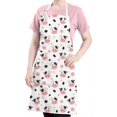thumbnail image 5 of White Cow Head Dot Pattern Apron-Garden Aprons for Women with Pockets-Cotton Linen Waterproof Kitchen Cooking Gardening Aprons Adjustable for Kitchen,Cooking,BBQ and Salon 33x27 Inch, 5 of 7