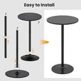 thumbnail image 5 of CHAUKY Two-in-one Bar Table with Detachable Pole, Metal Base, 24" Round Top, 40"/22" Two Convertible Height, Cocktail Table, Coffee Table, Pub Table for Dining Room, Restaurant, Kitchen(2pcs, Black), 5 of 11