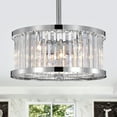 thumbnail image 4 of Gavin Chrome 19-Inch 4-Light Metal & Crystal Drum Shade Fandelier, 4 of 12