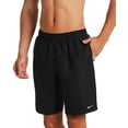 thumbnail image 2 of Nike Mens Solid Lap 9 Inch Volley Short Swim Trunk - Black White - L, 2 of 2