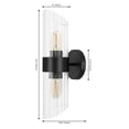 thumbnail image 3 of SAFAVIEH Eytan 2-Light LED Black Iron Wall Sconce with Clear Shade, Set of 2, 3 of 10