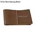 thumbnail image 4 of Unique Bargains 1 Set Universal Brown 38cm Dia Microfiber Leather Car Steering Wheel Cover with Needle and Thread, 4 of 7
