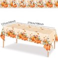 thumbnail image 3 of 2 Pcs Thanksgiving Pumpkin Maple LeavesTablecloths for Rectangle Tables, 108 x 54 Inch Disposable Durable Plastic Table Cover for Fall, Holiday, 3 of 4