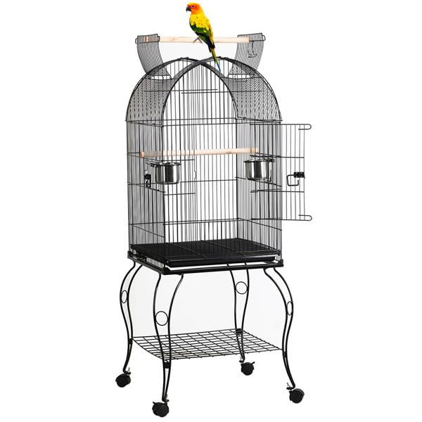 Large Metal Bird Cage Parrot Aviary Cage with Wheels
