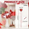 thumbnail image 2 of 6 Pcs Glitter Heart Shaped Picks Puffy Foam Hearts Floral Sparkly Stick for Valentine's Day Wedding Decorations Home Vase Supplies Flower Arrangements Crafts (Red, 3cm x 21cm), 2 of 6