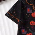thumbnail image 4 of CONZONE Halloween Big Girls Pajamas Graphic Pjs Set Hallowmas Jammies Short Sleeve Button Down Shirts Shorts 2 Piece Sleepwear Loungewear for Kids, 4 of 8