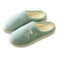 thumbnail image 2 of LIANGP Ladies Slippers Slippers For Women Winter Warm Cotton House Slippers Women's Shoes Green Size 8, 2 of 4
