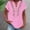 *Pink, variant on ClodeEU Women's V Neck Short Sleeve Embroidered Blouse,Casual Loose Fit Button Top Army Green,Women's Plus L