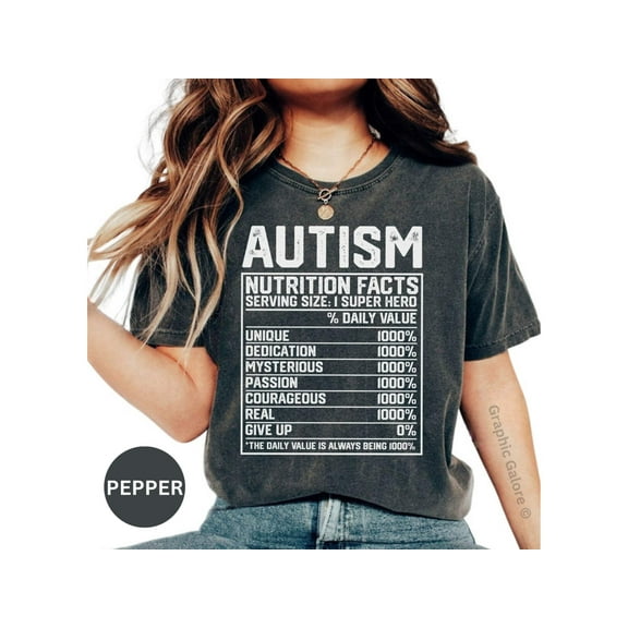 Autism Nutrition Facts T-Shirt | Support Autism Awareness with Stylish Autism Dad Tee