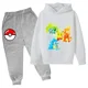 thumbnail image 3 of Conjunto de sudadera y pantalón con estampado de Pikachu para niños y niñas, conjunto informal con capucha y estampado de Pokémon, camisetas Kawaii para niños, jersey deportivo para niños, 3 of 5
