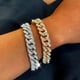 thumbnail image 2 of Pulseras de cadena gruesa cubana brillante para hombres y mujeres, pulseras de diamantes de imitación de Color dorado y plateado, joyería Punk Hip Hop, moda Fivean unisex, 2 of 2
