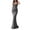 Gray, variant on Womens Bodycon Maxi Dress with Corset Style Seam Detail Square Neck Sleeveless Spaghetti Strap Fitted Long Dress White S