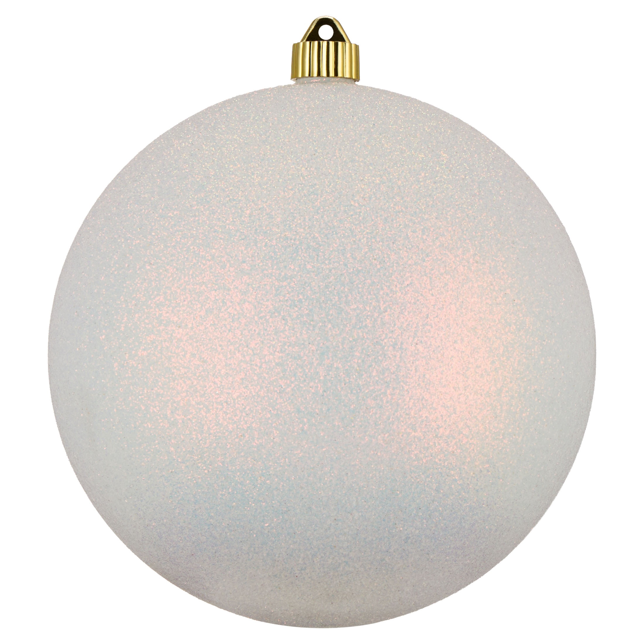 Off White Jumbo Glitter Ball Shatterproof Christmas Ornament, 8", by Holiday Time
