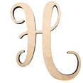thumbnail image 1 of 16" Tall BIRCH Wood Letter H | 1/4" Thick | Wood Craft Letter | Starfish Font | Script Font, 1 of 3