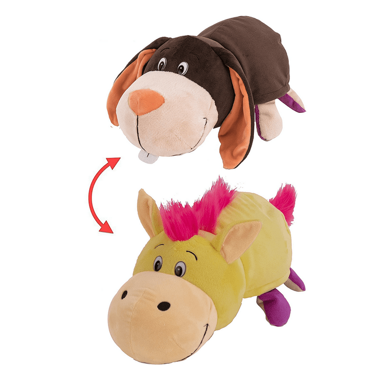 FlipaZoo 2 in 1 Bunny to Yellow Horse Plush 16 Inches Walmart