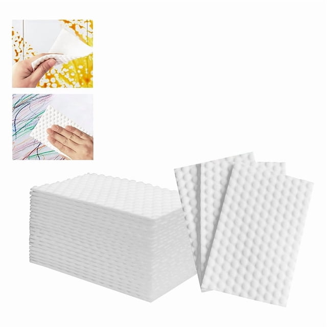 50 Hojas de Borrador Esponja Mágica, Melamina con Punta Convexa, Toallitas Finas Desechables y Portátiles para Limpieza Mágica.