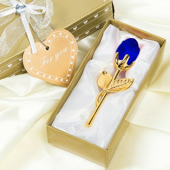Steadline Valentine's Day Gold Stem Rose Gift - Crystal Eternal Flower Decor - Romantic Wedding Anniversary Present - Luxury Home Decoration
