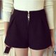 thumbnail image 3 of Pantalones cortos sueltos de moda para mujer, pantalones cortos de lana de pierna ancha (negro, XL), 3 of 3